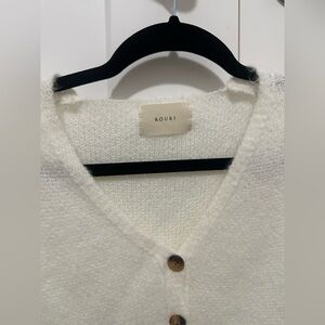 Rouri handmade white knit vest from Spain